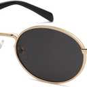 SOJOS Retro Oval Sunglasses for Women Men Trendy Sun Glasses Designer Inspired Classic Shades UV400 Protection SJ1224 (Grey)