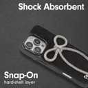 2 x Crossbody Case for iPhone 16 Pro - Black with Stylish Silver Detachable Chain - Big Bow