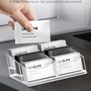 Uniclife Clear Acrylic Business Card Display Stand for Desk 6 Slots Business Card Holder for Men & Women Desktop Business Card Organizer 360 Card Capacity Card Stand for Office Home Exhibition