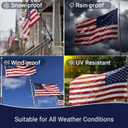American Flag 3x5 FT Long Lasting 420D Heavy Duty US Flags for High Wind TearProof Polyester USA Flag with Embroidered Stars, Sewn Stripes, Brass Grommets