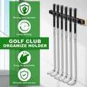 Blueweenly Wooden Golf Club Holder Wall Mount 8 Clips Golf Club Rack Hanger Organizer for Wall Display Garage Putters with Screws, Grip up Type (Wood Color)