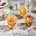 100 Pack 9 OZ Clear Dessert Cup with Dome Lid and Spoon, Sturdy PET Party Parfait Cups for Cold Drinks Salad, Ice Cream, Fruit, Snack, Yogurt, Disposable Take Out Container