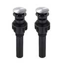 ARCORA Bathroom Sink Drain with Overflow 2 Pack, Brushed Nickel Pop Up Drain Stopper Vanity Vessel Sink Clicker Drain Stopper