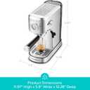 CASABREWS CM5418 Espresso Machine 20 Bar, Compact Espresso Maker with Steam Milk Frother, Stainless Steel Coffee Machine with 34oz Removable Water Tank for Cappuccino, Small Latte Machine, Silver