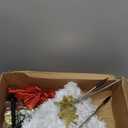 4 Pack Christmas Tree Solar Pathway Lights Outdoor Decorations, Waterproof Artificial Mini Xmas Tree Stake Lights with DIY Ornamets for Garden Yard Porch Decor (White Tree)