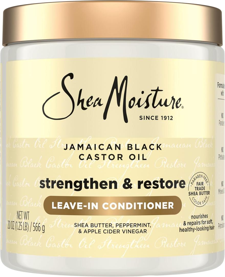 SheaMoisture Leave In Conditioner Jamaican Black Castor Oil Conditioner For Hair To Soften and Detangle Hair 20 oz (20 Fl Oz (Pack of 1))