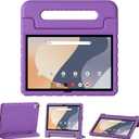 Tablet Case for Walmart Onn 10.1 Inch 4th Generation 2024 (Model: 100135925), Shock Proof Protective Cover with Convertible Handle Stand for Kids, Purple