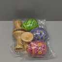Religious Gifts 3 Pastel Color Ukrainian Wooden Easter Hand Painted Eggs Pysanky on Stands Egg Holders 3 1/2 Inch