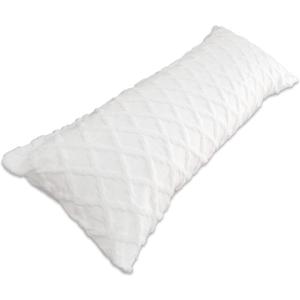 Body Pillowcase in Waffle Velvet Pattern, White Body Pillow Cover with Zipper 21 * 54 1 Piece, Suitable for Sofa, Bedroom Decoration,Without Pillow core(Milky White)