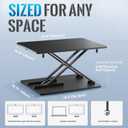 Standing Desk Converter, 25.16" 15.75" Height Adjustable Laptop Stand for Desk, Sit Stand Monitor Stand, No Assembly Required for Home and Office Use (Black)