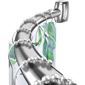 Silver Curved Shower Curtain Rod 42-78 In Adjustable Bowed Shower Rods Rounded Shower Curtain Rod Bathroom, Bathtub, Stall Rust proof, Premium Stainless Steel Need To Drill