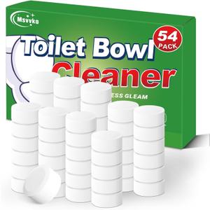 Toilet Bowl Cleaners Bleach Tablets 54 PACK, Automatic Toilet Tank Cleaner, Bathroom Cleaner Against Tough Stains, No Scrubbing, Continuous Clean, Sparkling Fresh