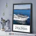 VCK 24x36 Poster Frames Pack of 2, Black Solid Wood Picture Frame, Textured Exclusive Wall Gallery Frame