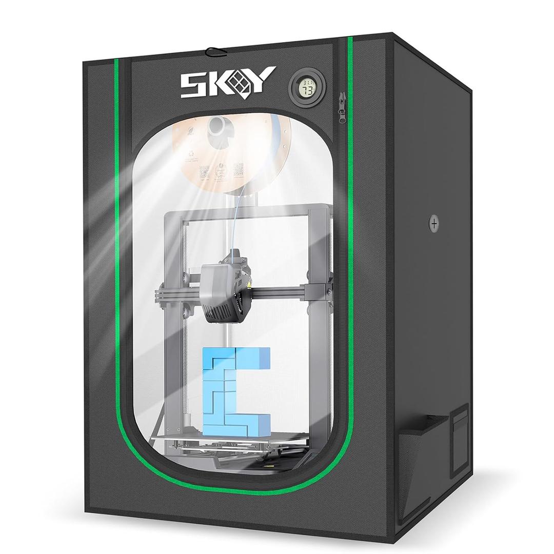 SKOUPHY 3D Printer Enclosure with LED Light, TH-Calc Fireproof Dustproof Tent Constant Temperature Protective Cover for Ender3 Neptune3/4 Kobra2/3Series Anker M5 3D Printer 21.6 * 25.6 * 29.5 inch SKOUPHY 3D Printer Enclosure with LED Light, TH-Calc Fireproof Dustproof Tent Constant Temperature Protective Cover for Ender3 Neptune3/4 Kobra2/3Series Anker M5 3D Printer 21.6 * 25.6 * 29.5 inch