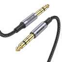 MOSWAG 1M TRS Audio Cable, 1/4" to 1/4" Balanced Interconnect, Nylon Braid, Compatible with Electric Guitar, Bass Guitar, Mixing (3.28FT/1Meter, Black)