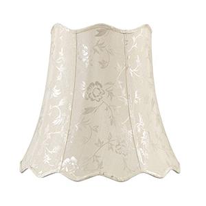 Aspen Creative 34067 Transitional Scallop Bell Shape Spider Construction Lamp Shade in Ivory, 16" wide (10" x 16" x 15")