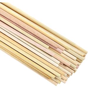 Wooden Dowel Rods 5/16 x 24 Inch Round Unfinished Hardwood Craft Sticks for DIY Lollipops Cake Support, 50 Pieces