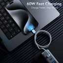 6 x AFFHAUSEN USB C to USB C Cable 3ft (Matte White), 60W Fast Charging, 480Mbps, USB-C Charging Cord for iPhone 17/16/15, MacBook Air/Pro, iPad Pro, Samsung Galaxy S25