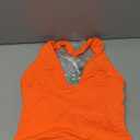 Womens Backless Halter Tops Deep V Neck Sexy Crop Tank Top Open Back Sleeveless Slim Fit Y2k Summer Tops (Medium, Neon Orange)