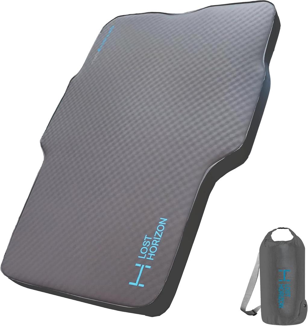 Lost Horizon Truck Bed Camping Air Mattress with Foam, Self Inflating Sleeping Pad for Tacoma 5FT with Pump Sack, 4.5" Thick
