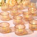 24 pcs Tealight Gold Candle Holders, Votive Tea Light Candle Holder Glass for Gold Centerpieces Wedding Table Decor, Party Supplies, Home Decor