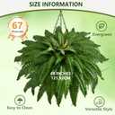 48In Artificial Boston Ferns Bush, Set of 2 Large Faux Ferns Plants, 67 Branches Fake Ferns for Home Living Room Decor, Indoor and Outdoor