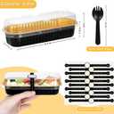 EgticHome Mini Loaf Pans with Lids and Spoons (100 Pack, Black-gold, 6.8oz) Rectangular Aluminum Foil Baking Pans