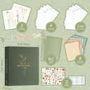 Lanpn Recipe Binder - 8.5x11, Waterproof, 60 Sleeves, 8 Dividers, 116 Family Recipes, Labels & Stickers, Green