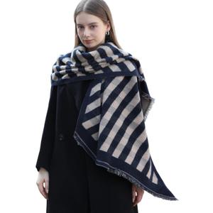 Wander Agio Diagonal Checkered Scarf Winter Shawl Thick Cashmere-Like Soft Wrap Warm Scarves Womens Plaid Shawls