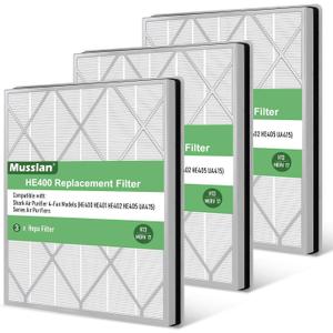 3-Pack True HEPA HE401 Air Purifier 4 Models HE400/HE401/HE402,H13 Grade Filtration System with Fine Pre-Filter,He401 Replacement Filter 3-Pack