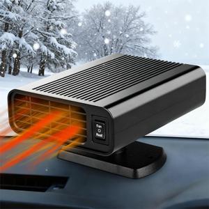 2026 Upgraded Portable Car Heater & Defroster, 12V Fast Heating Windscreen Defogger with 150W & Cooling Fan, Plugs into Cigarette Lighter for All Cars