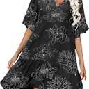 Aoulaydo Womens Swimsuit Coverups Sexy V Neck Bathing Suit Cover Ups Casual Loose Cover Up for Swimwear (Small, Pat2)