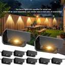Fence Lights Outdoor, 10 Pack Deck Light with Wire, IP65 Waterproof Warm White Step Lights Outdoor for Stairs, Step, Wall, Yard, Porch, Garden, Patio, and Pathway