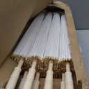 Huhumy 12 Set Parasol Umbrella 33 Inch Wedding Paper Umbrellas Thank You Card Chinese Japanese Parasol DIY Oiled Paper Painting Craft Decorative for Bridal Party Decor Outdoor Photography Props(White)