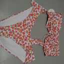 ANRABESS Bikini Sets for Women Bandeau O Ring 2 Piece Swimsuit Floral Halter Tie Back Bathing Suit 2026 Summer Beach Swimwear Hot Pink Orange Floral Large