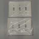 2-Pack Triple Toggle Light Switch Cover Plate, Durable Solid Zinc Alloy Decorative Switch Plate Covers, Light Almond 3 Gang Wall Plate, Corrosion Resistant