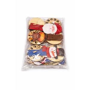 Tiny Wood Christmas Ornaments, Mini Christmas Hanging Ornaments Set for Tree Xmas Miniatures Figurines and DIY Home Wall Garden Decor