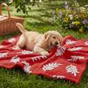 Horaldaily Pets Flannel Blanket, Red Leaves 3D Textured Soft Fuzzy Fluffy Plush Cozy Fleece Premium Blankets for Dog Cat Puppy Kitten Couch Protection, 20x30