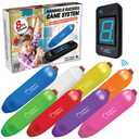 Digital Energy Wireless Handheld Game Buzzer System - Console Displays First Buzz-in - Great for Jeopardy, Family Feud, Trivia and Buzz Games - 8 Joystick Buzzers