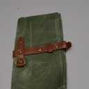 Earth & Fiber Co. Compact Waxed Canvas Paint Brush Holder - Portable Art Bag for Painting & Drawing - Art Supplies Organizer - Storage Roll Bag for Artists (green)