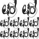 10 Pairs Walkie Talkie Earpiece with Mic 2 Pin Two Way Radio Ear Piece Microphone Earbud Bulk Single Wire Earhook Headset Compatible with Baofeng UV-5R BF-888S Arcshell Retevis H-777 RT21 RT22