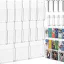 Thyle Acrylic Brochure Pamphlet Holder with 3 Magazine & 12 Pamphlet Slots, Clear Magazine Display Rack, Wall-Mounted Literature Organizer for Home and Office Waiting Room