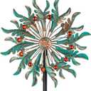 DREAMSOUL 13" Dia Wind Spinners Outdoor with 5 Prong Stakes, Kinetic Wind Spinner Metal Spinners for Yard and Garden