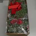 Aneco 6 Pcs 9.8" Small Christmas Norfolk Wreaths Decorations Mini Christmas Kitchen Cabinet Wreaths with Red Velvet Bow Artificial Hanging Garlands for Door Window Room Farmhouse Xmas Party Decor