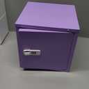 Mini Locker Small Storage Cabinet, Lockable Cabinet Organizer Locking Put on Office Desk, Size 9.85x9.85x9.85 in Metal Small Locker cabinets for Schools, Home, Dresser etc. Purple