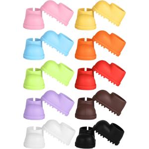 2 x sunla 10 Pairs Doll Shoes for 17cm Dolls, Cute Mini Shoes Accessories for 17cm Dolls Sitting Standing Series, Silicone Doll Rain Shoes Boots