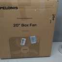 PELONIS 20 Inch Box Fan for Bedroom 3 Speeds, 25ft/s, Floor Fan, Window Fan, Table Fan, Desktop Fan with Superior Air Throw (2295 CFM), Lightweight, 5 Blades, suitable for Office, Living Room, Garage
