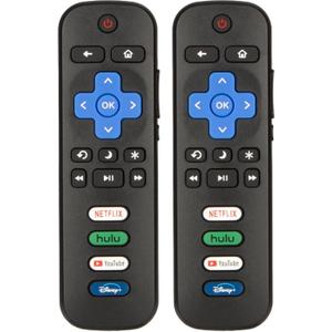 ORQRQO (Pack of 2) Replacement Remote for Roku TV, TCL, Hisense, Onn Roku TV, Not Compatible with Roku Stick, Box, Player, No Setup Required