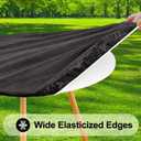 Smiry Round Picnic Tablecloth, Waterproof Elastic Fitted Table Covers for 45" - 56" Tables, Wipeable Flannel Backed Vinyl Tablecloths for Camping, Indoor, Outdoor, Black, For Up to 45"-56" Round