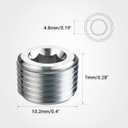 EVIL ENERGY 1/8" NPT Plugs Aluminum Socket Allen Head Silver, Pack of 2